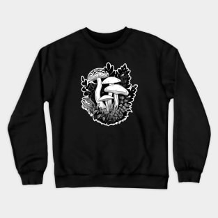 Black and White Gothic Mushrooms Crewneck Sweatshirt